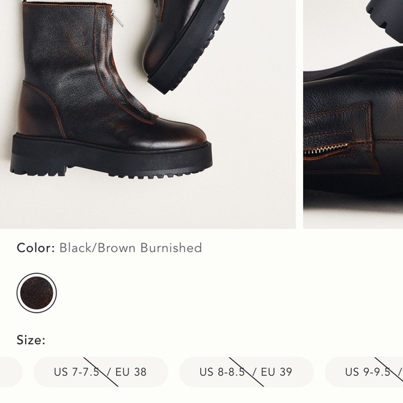 anthropologie zip up lug sole moto ankle boots - Picture 3 of 7